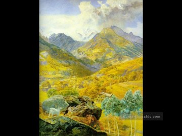 John Brett Werke - Val d Aosta 1858 Landschaft Brett John